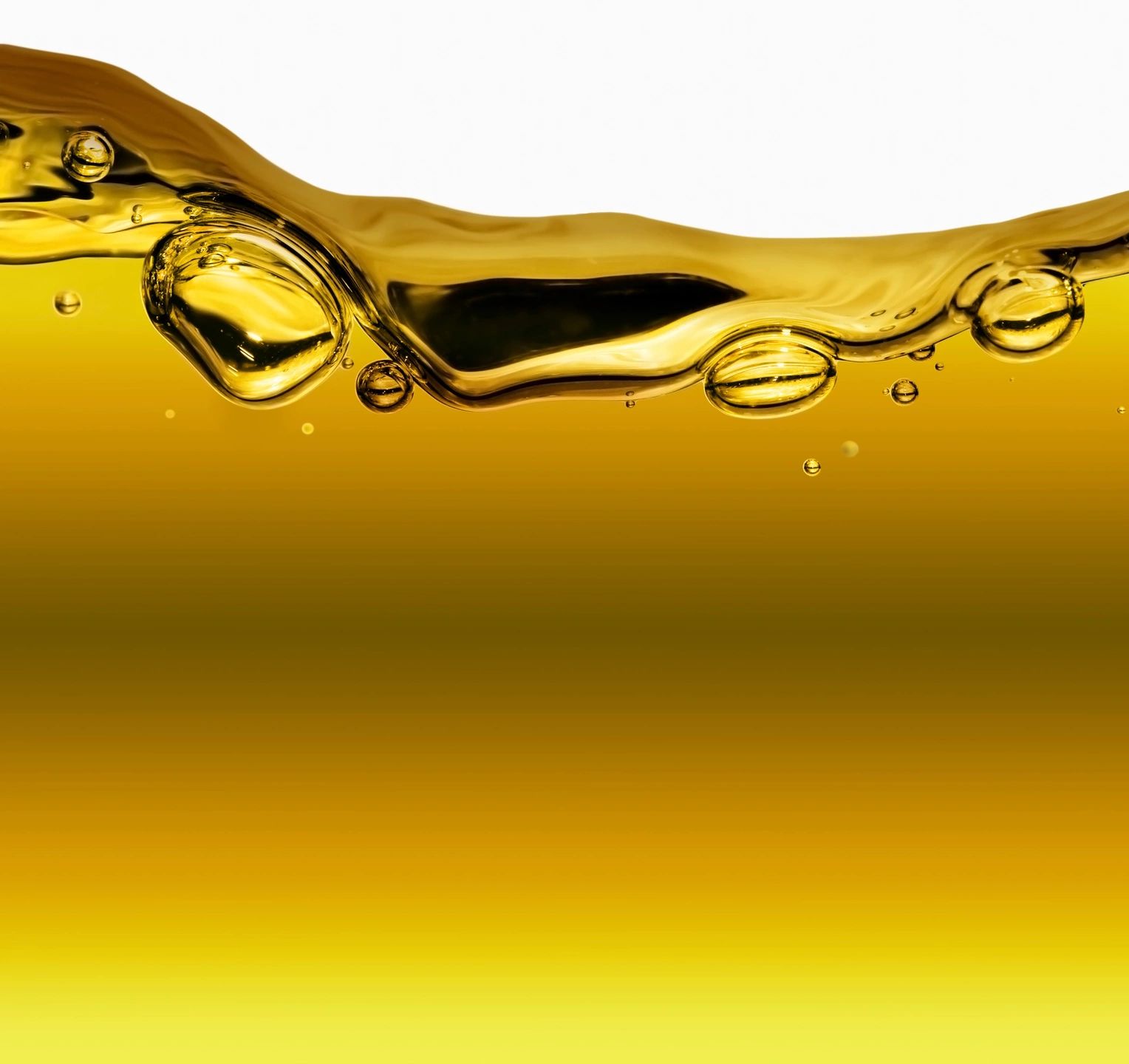 Oil showing immiscible bubbles